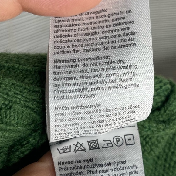 Ivko Woman Floral Intarsia Sweater Green Wool Nylon Viscose Knit Pattern Size S - Picture 9 of 10